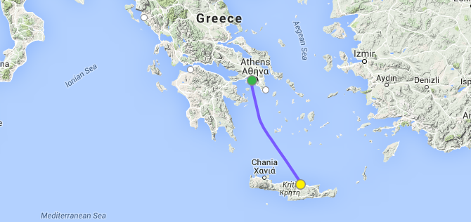 greece to heraklion