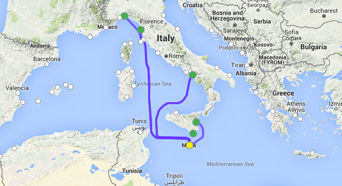 italy to malta